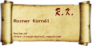 Rozner Kornél névjegykártya