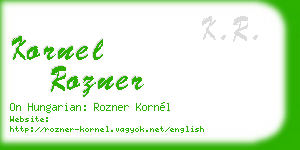 kornel rozner business card