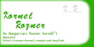 kornel rozner business card